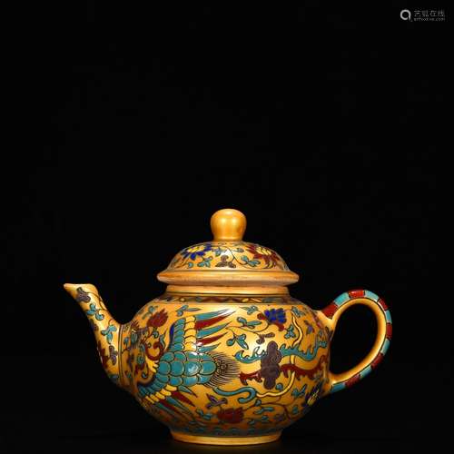 Chenghua jindi colorful floral grain pot11 cm high 16 cm wid...