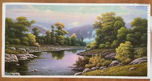 Oil painting of the Korean peninsula