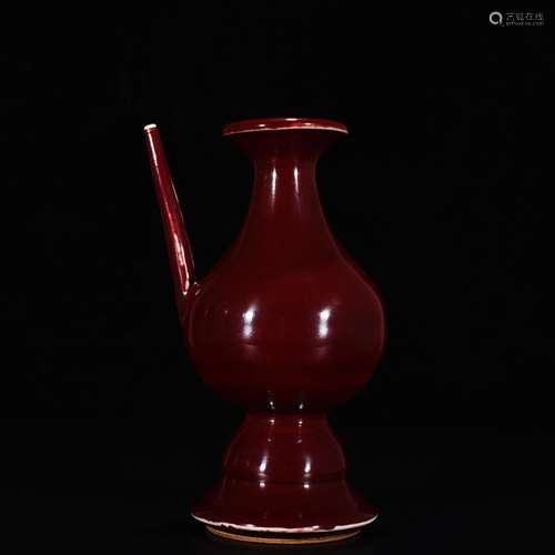 Ruby red glaze ewer22 cm wide 15 cm tall900