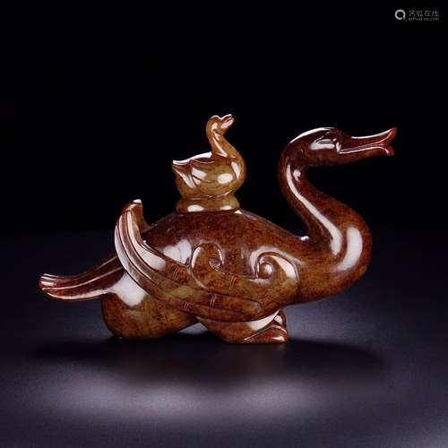 Hetian jade jade jade duck zun rigid exquisite jade oil mois...