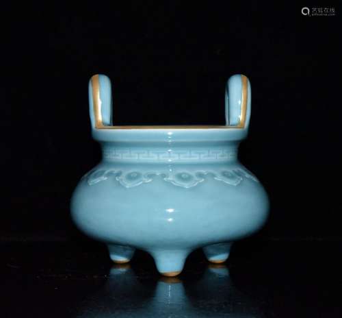 The azure glaze carving paint censer x12.5 12.2 cm 900