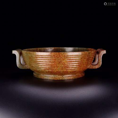 Hetian jade article jade bowl of rigid exquisite jade oil mo...