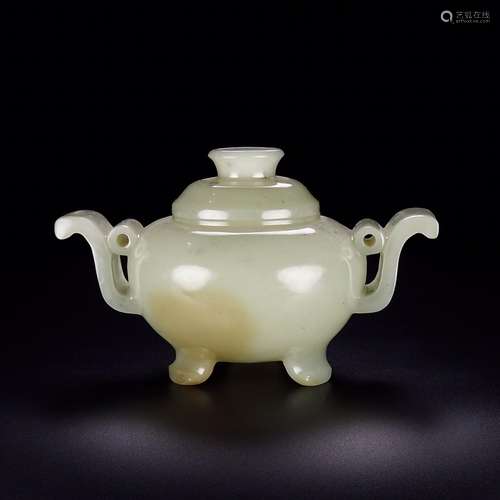 Hetian jade jade incense burner rigid exquisite jade oil moi...