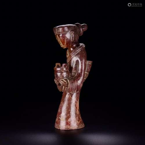 Hetian jade maid offered ding rigid exquisite jade oil moist...