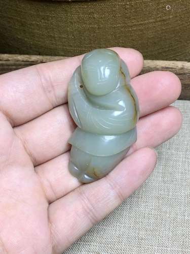 Old hetian jade seed expects the lad hang A3 price: 240Size:...