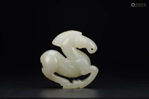 Hetian jade jade horse exquisite jade oil moisten patina nam...