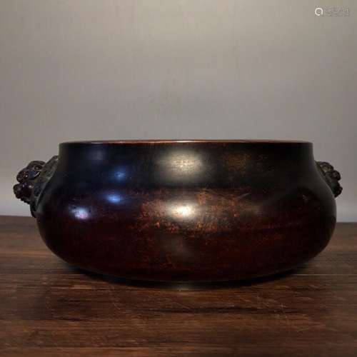 High pure copper copper incense burner, 13 cm within 7 cm di...