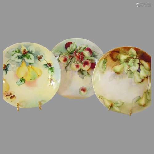 3 Limoges Plates ~ Hand Painted Fruit ~ Delinieres & Co ...