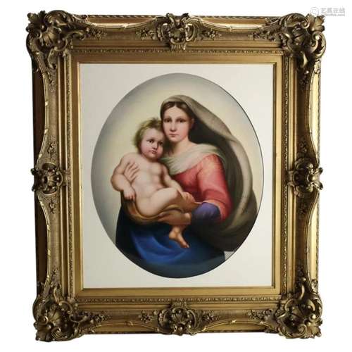 Large KPM Porcelain Plaque Madonna and Child after Rafael, c...