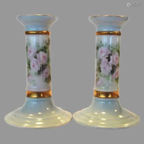 2 ~ Perfect Little Candlesticks ~ Bavarian Porcelain ~ Hand ...