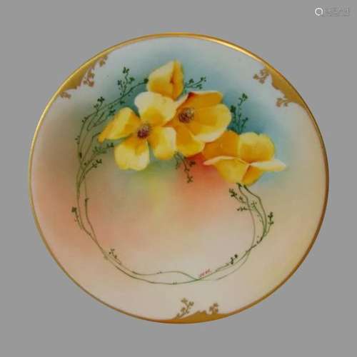 Bright & Beautiful Limoges Porcelain Plate ~ Hand Painte...