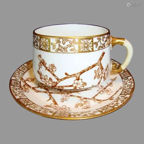 Attractive 127 Yr Old English Porcelain Cup & Saucer ~ T...