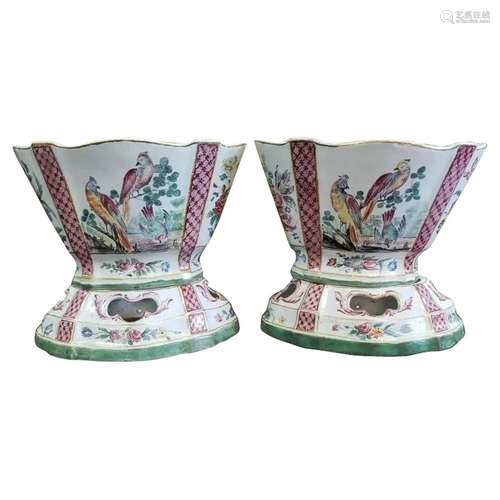 Pair of Mid 18th Century French Sceaux Penthieve Faience Por...