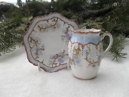 Antique Limoges Klingenberg Chocolate Cup and Saucer