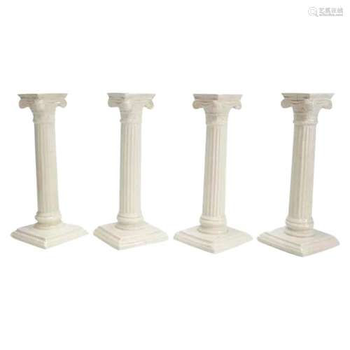 Four 19th Century Candlesticks by Spode from President Frank...