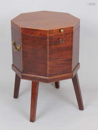 George III Period Octagonal Mahogany Cellarette