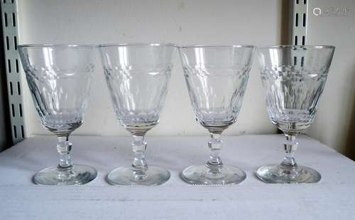 A Set Of Four Cut Glass Port Glasses