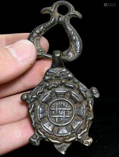 Rare Collection Tibet Buddhism Bronze Protective Talisman Ch...