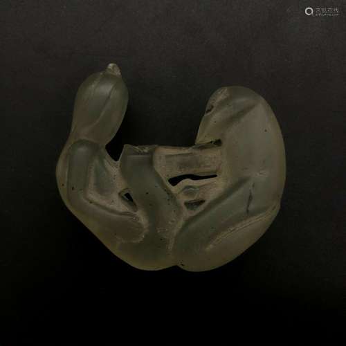 Chinese Natural Old Jade Carved, figure  Pendant