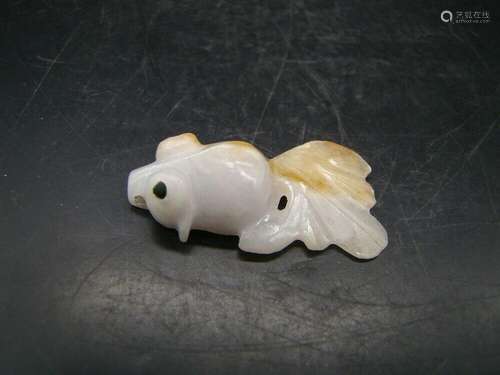 Chinese  1970's nice carved nature color jadeite small p...