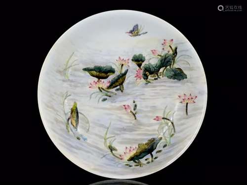 Pastel lotus pattern plate of 4/21.567006798