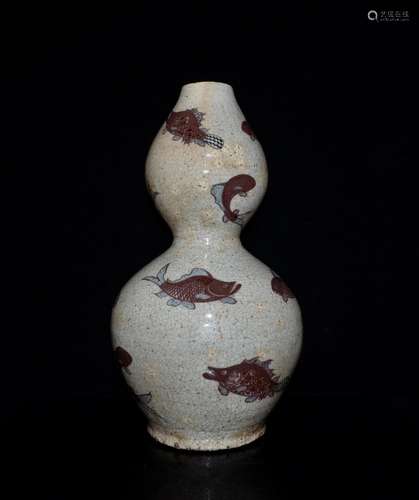 Blue and white gourd bottle youligong red snapper le grain;4...