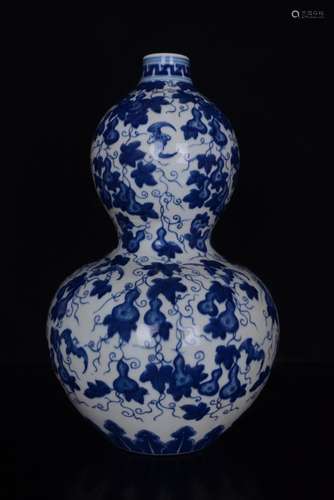 Blue and white live gourd bottle gourd lines;36 x21;84600012...