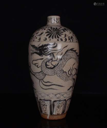 Blue and white slicing dragon plum bottle;24.5 x12;846003440...