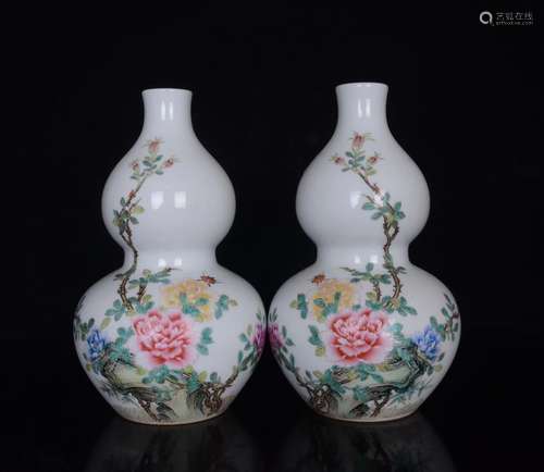 The gourd bottle pastel flowers lines;23 x14;7470021430 HHK