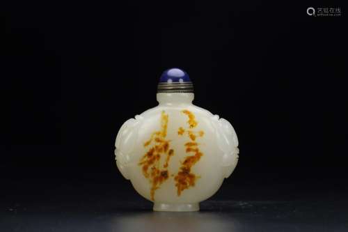 Hetian jade beast snuff bottle rigid exquisite jade oil mois...