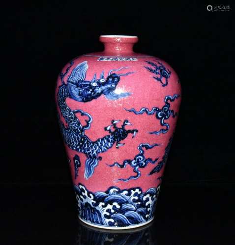 Carmine blue dragon plum bottle x20.5 29.3 cm, 2400