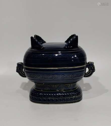 Blue glaze, therefore the tiger band lines GUI jie, height 1...