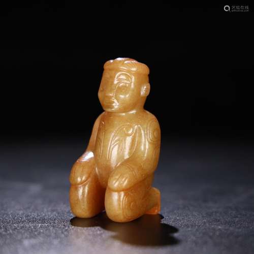 Hetian jade knelt, exquisite jade oil moisten, carver exquis...