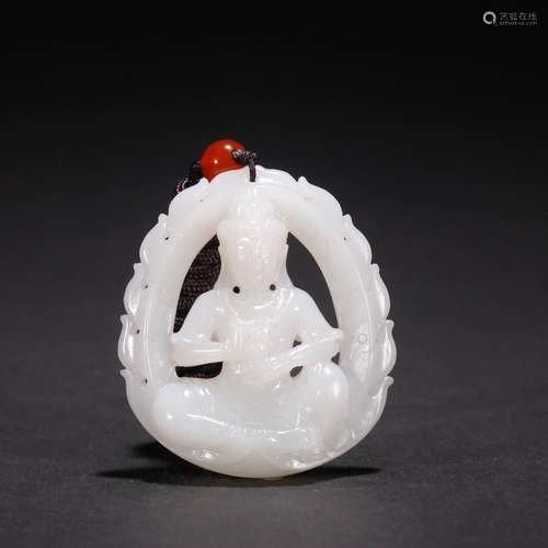 Hetian jade seed expects net bottles of kuan Yin hang drop.S...