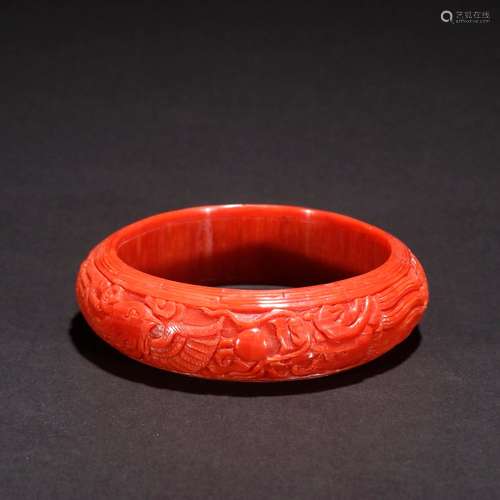 Coral, carved in extremely good fortune bracelet.Specificati...