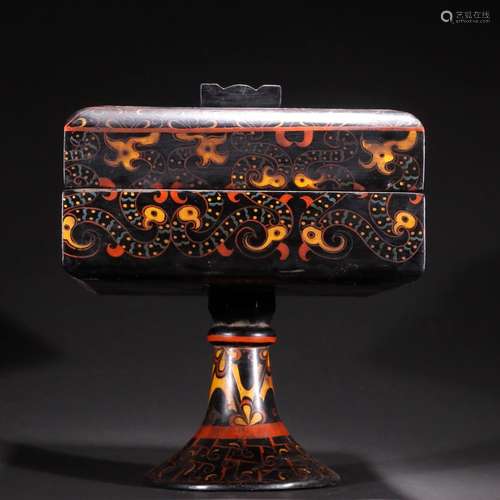 Old lacquer cover box.Specification: high and 26.5 cm wide w...