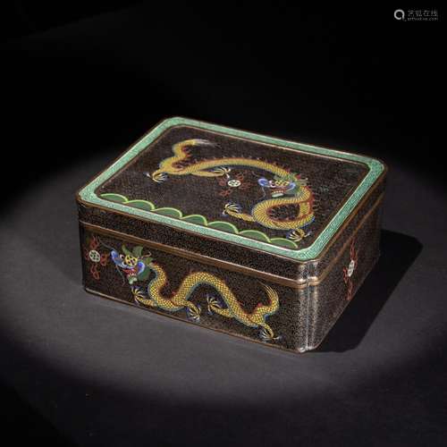 Copper padding cloisonne enamel YunLongWen recular boxSpecif...