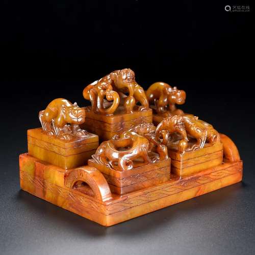 Fine, hetian jade, therefore bit player seal carver, seeps t...