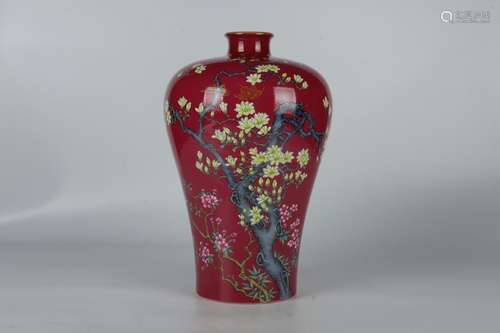 - the red flower plum bottle37 cm height, diameter 7 cm. Bel...