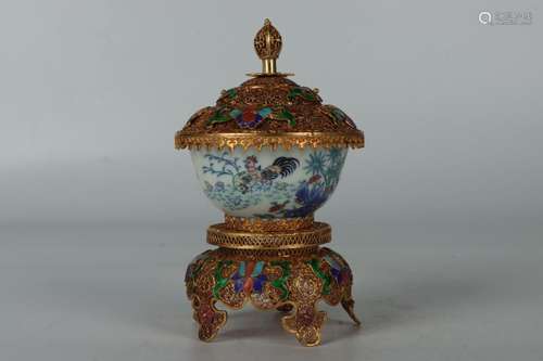 - gold filaments jewel-encrusted cylinder cup chickenHeight ...