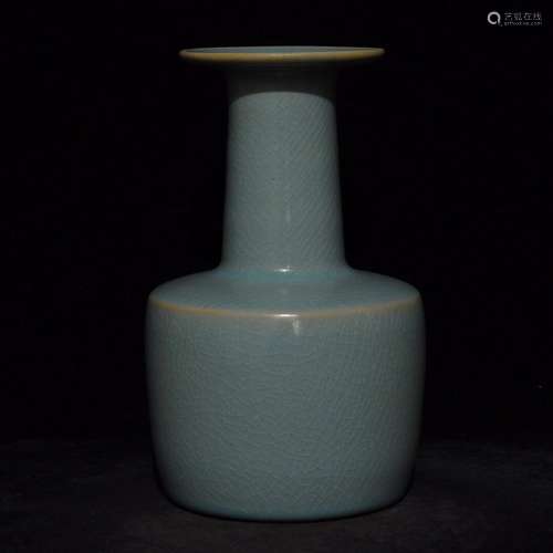 Your kiln azure glaze straight flask 16 x9. 5