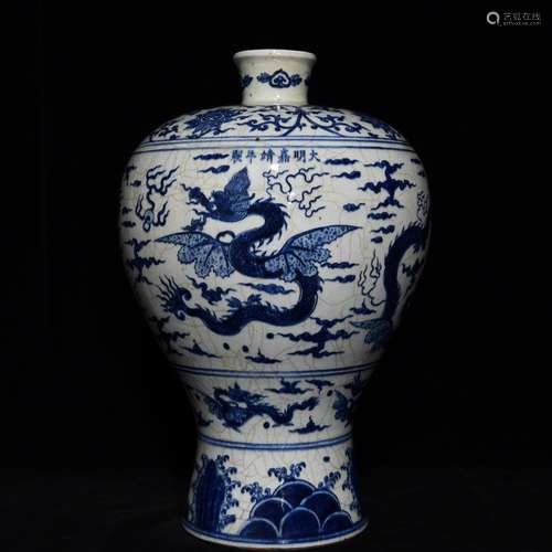 Blue and white dragon mei bottles of 46 x32