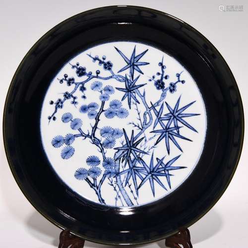 The indigo flowers shochiku MeiWen plate 6 x30. 5