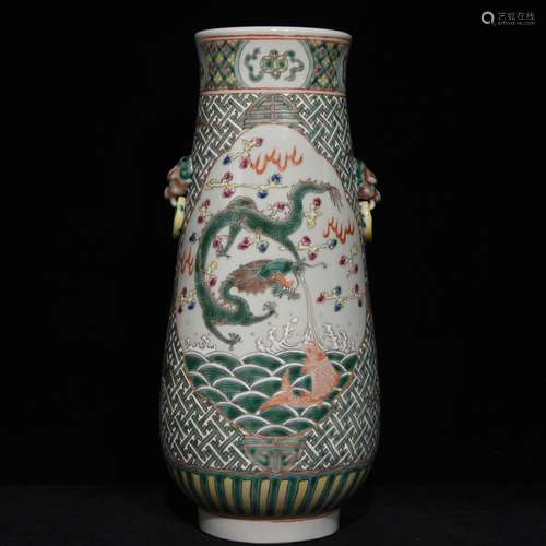 Pastel longfeng tiger bottle 28.5 x11.5