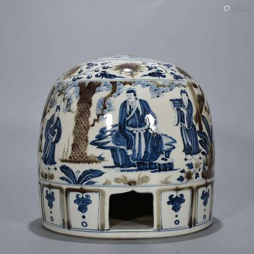 Blue and white youligong stories of three grain ger 28 * 30 ...