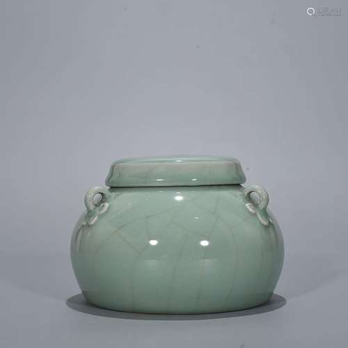 Longquan celadon powder blue glaze three-line cover tank 10 ...