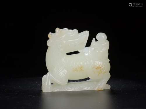 : hetian jade kirin Zi furnishing articlesSize: 6 cm wide an...