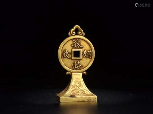 : copper and gold sealSize: 3.9 cm wide and 1.9 cm high 7.7 ...