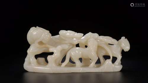 : hetian jade horse furnishing articlesSize: length 19 cm wi...