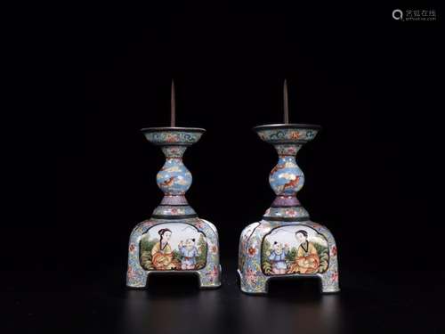 Stories of old Tibet: colored enamel window candlestick a pa...